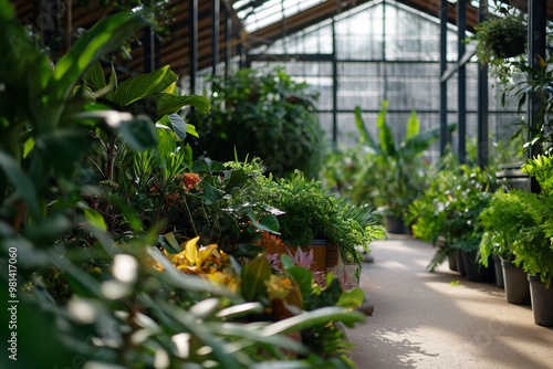 Tropical greenhouse with unique plant species