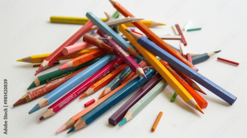 Colorful Pencils on White Background Colorful Pencils on White Background