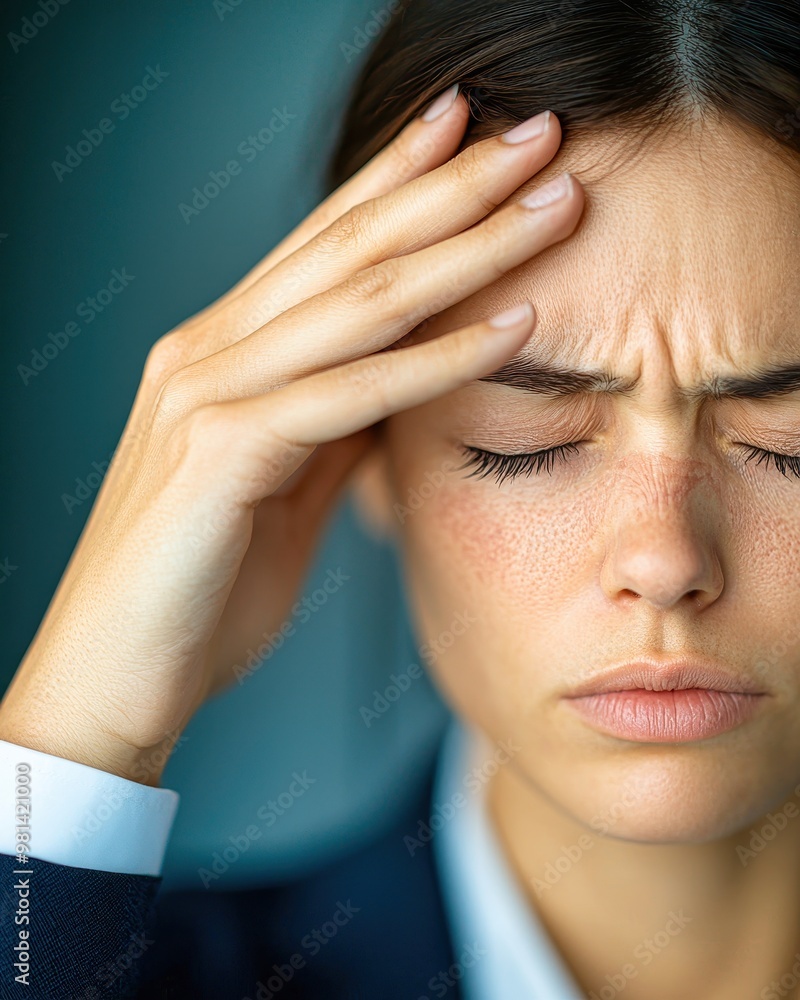 Fototapeta premium Beautiful young woman enjoying warm sunlight on her face