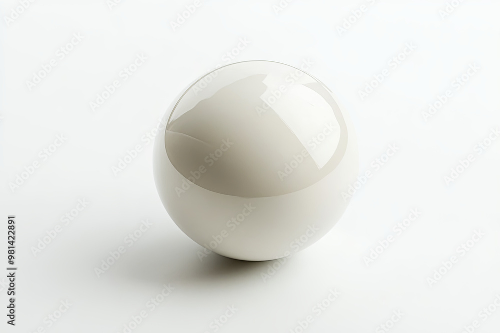 White bocce ball with a smooth finish on a white background White bocce ball with a smooth finish on a white background