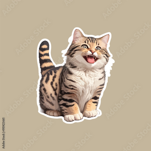 Happy cat sticker