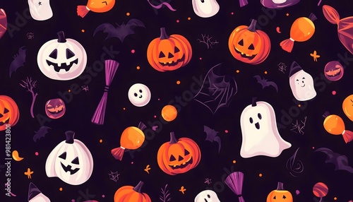 A seamless halloween themed pattern