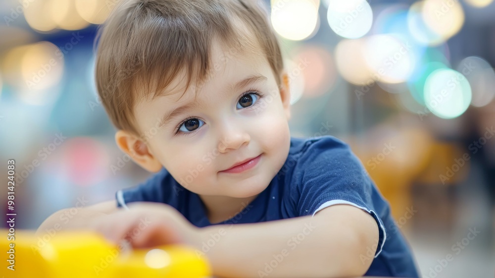 A young child is smiling and looking at the camera A young child is smiling and looking at the camera