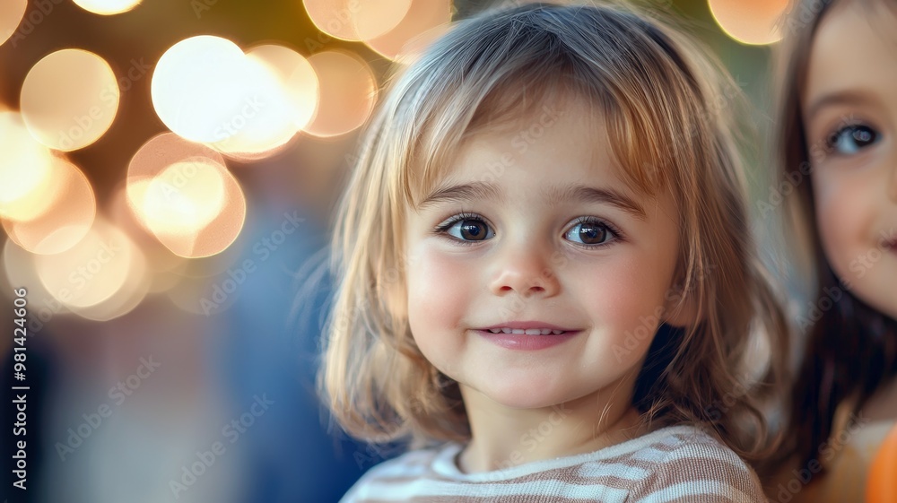 A young girl with blonde hair and a white shirt is smiling A young girl with blonde hair and a white shirt is smiling