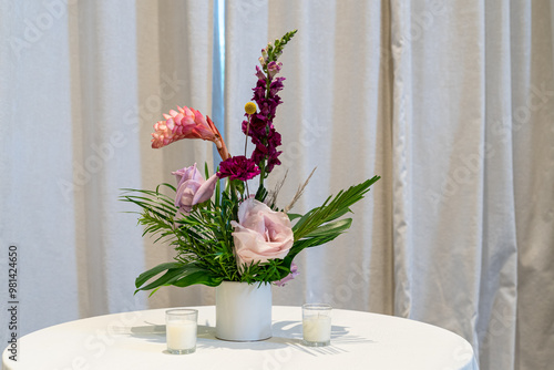 exotic flower arrangement for a reception