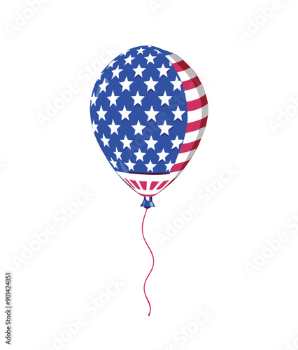 American flags in balloons.