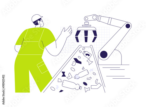 Industrial waste segregation abstract concept vector illustration.
