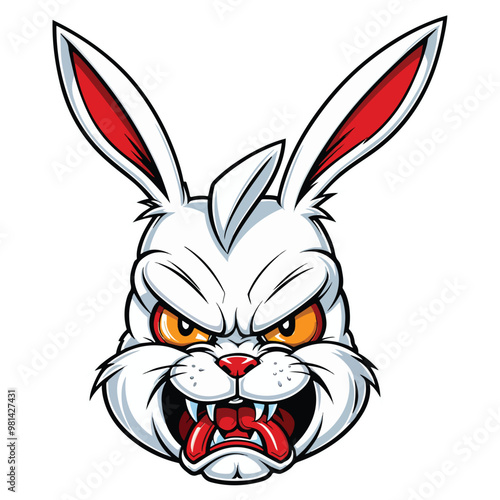 Angry bunny rabbit logo mascot