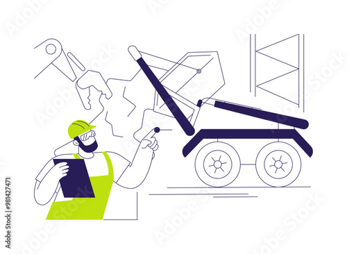 Construction waste management abstract concept vector illustration.