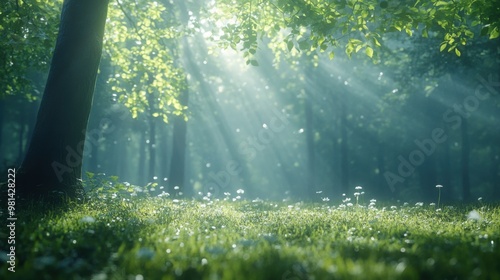sun rays in the forest
