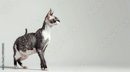 Portrait of a Cornish Rex Cat photo