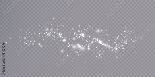Glowing light effect with many bright particles isolated on transparent background. Vector star cloud with glare. For holiday and advertising design.	
