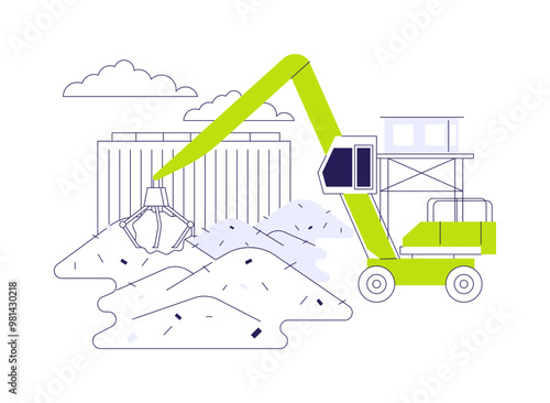Loading waste abstract concept vector illustration.