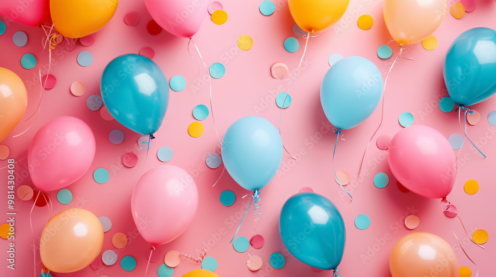 Many balloons on a color background. Many balloons on a color background.