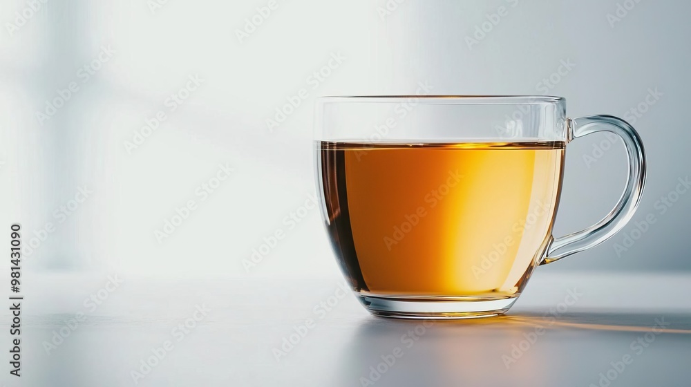 create an image natural of transparent cup of tea front view white background create an image natural of transparent cup of tea front view white background