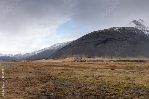 Hoffellsjokull glacier in the South of Iceland sunset landscape photo