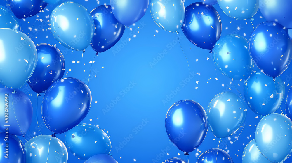 A blue balloon background with a banner perfect for a grand opening celebration. It's a luxurious and rich design, ideal for a special announcement. A blue balloon background with a banner perfect for a grand opening celebration. It's a luxurious and rich design, ideal for a special announcement.