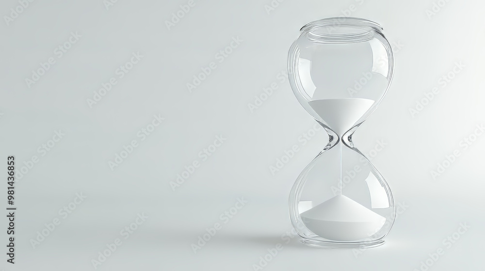 A clear image of a classic hourglass, with its sand slowly flowing, set against a plain white backdrop. A clear image of a classic hourglass, with its sand slowly flowing, set against a plain white backdrop.