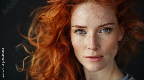 Mature beautiful woman with red hair