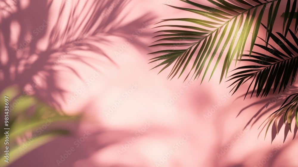 abstract minimalist scene blurred palm leaf shadows on soft pink wall creating organic patterns subtle interplay of light and shadow serene tropical ambiance clean composition abstract minimalist scene blurred palm leaf shadows on soft pink wall creating organic patterns subtle interplay of light and shadow serene tropical ambiance clean composition