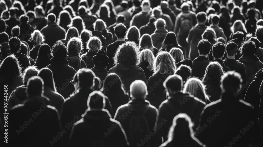 Obraz premium Urban Rush: People Walking through a Busy City