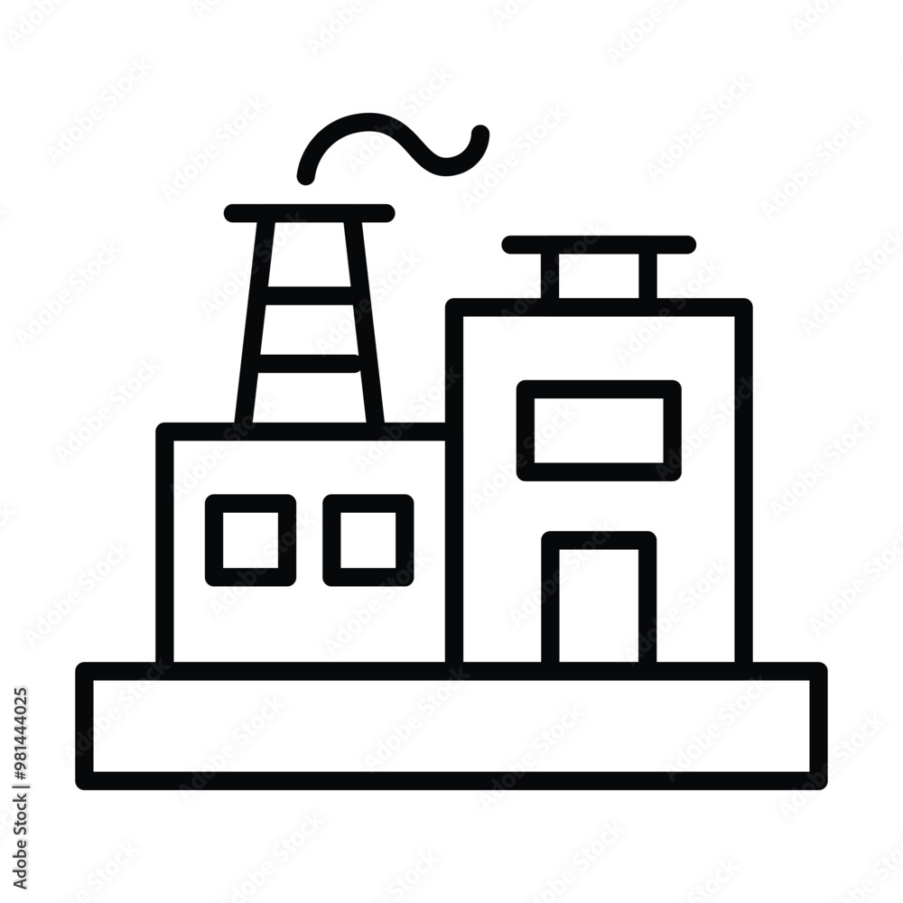 industrial line icon, factory icon vector industrial line icon, factory icon vector