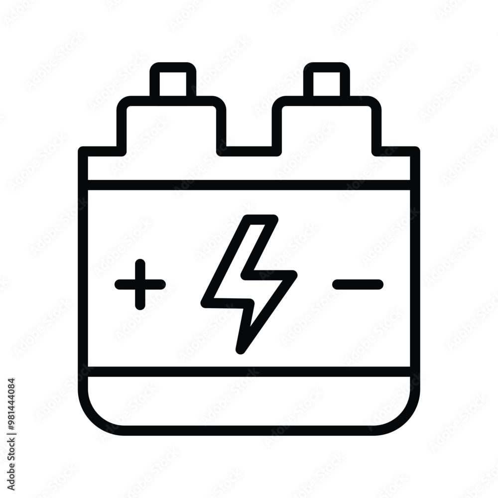 industrial line icon, battery icon vector industrial line icon, battery icon vector