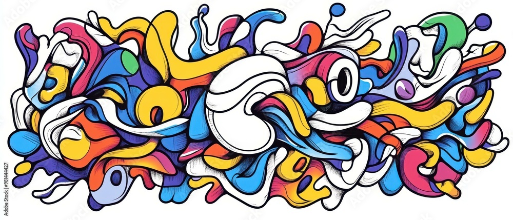Obraz premium Surreal Line Art A Captivating Blend of Bold Abstraction and Delicate Precision for Modern Art Enthusiasts and Creative Projects