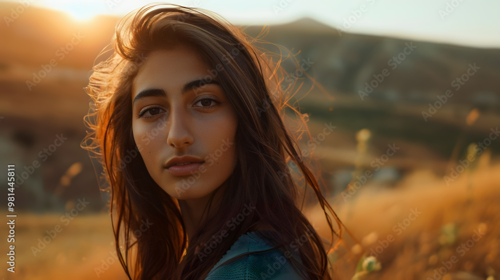 Cinematic still of a woman with long hair standing in sand with a environment of sadness Cinematic still of a woman with long hair standing in sand with a environment of sadness