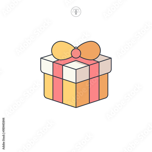 Gift box icon symbol vector illustration isolated on white background