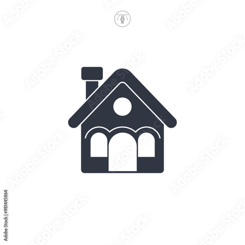 Gingerbread house icon symbol vector illustration isolated on white background