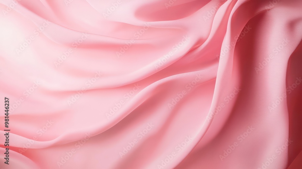 A pink fabric with a smooth texture. The fabric is soft and has a flowy appearance. The color pink is dominant, giving the impression of a feminine and elegant design A pink fabric with a smooth texture. The fabric is soft and has a flowy appearance. The color pink is dominant, giving the impression of a feminine and elegant design