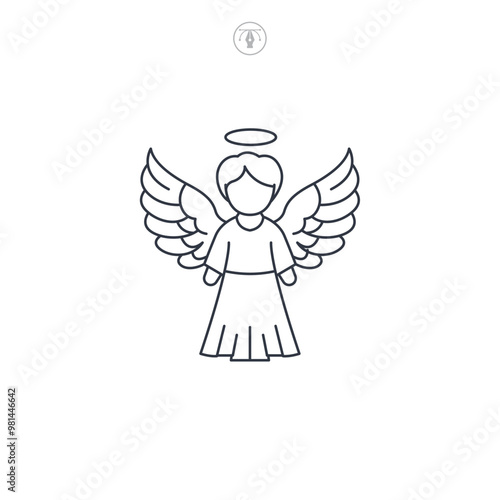 Angel icon symbol vector illustration isolated on white background