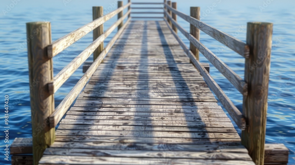 Obraz premium A wooden pier stretching into the calm waters