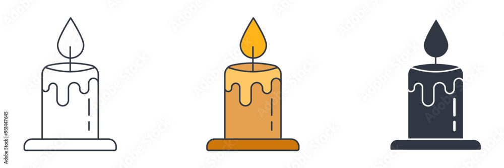 Candle icon symbol vector illustration isolated on white background Candle icon symbol vector illustration isolated on white background
