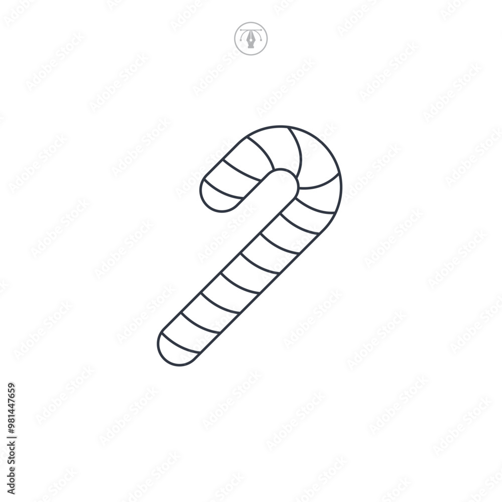 Candy cane icon symbol vector illustration isolated on white background Candy cane icon symbol vector illustration isolated on white background
