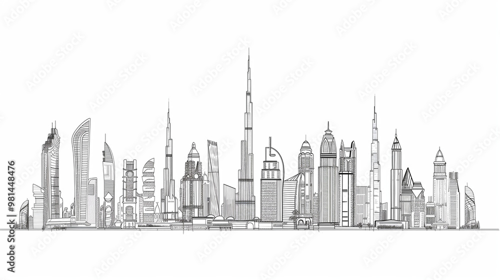 astarte.ai: Continuous Line Art of Skyline City astarte.ai: Continuous Line Art of Skyline City
