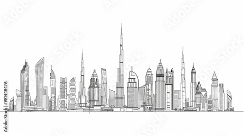 astarte.ai: Continuous Line Art of Skyline City 