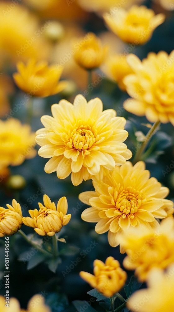 A bunch of yellow flowers that are in the grass A bunch of yellow flowers that are in the grass