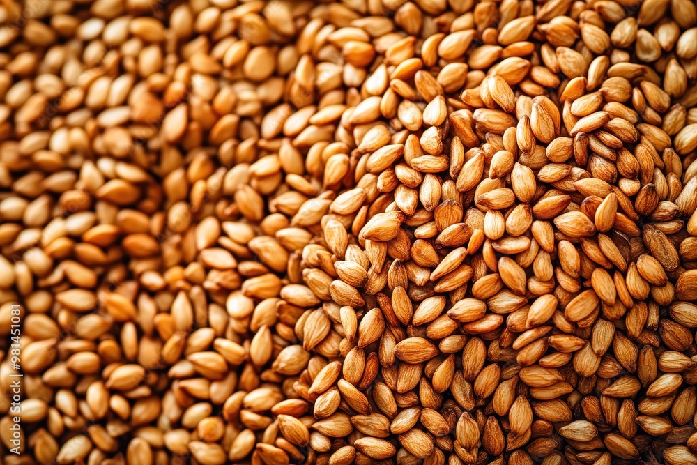 Pile of organic sesame seeds forming a small mound Pile of organic sesame seeds forming a small mound