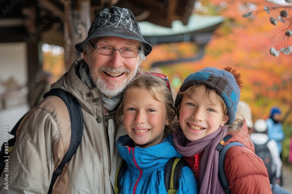 A family of three, a man, a woman and a child, are smiling, generative ai image A family of three, a man, a woman and a child, are smiling, generative ai image