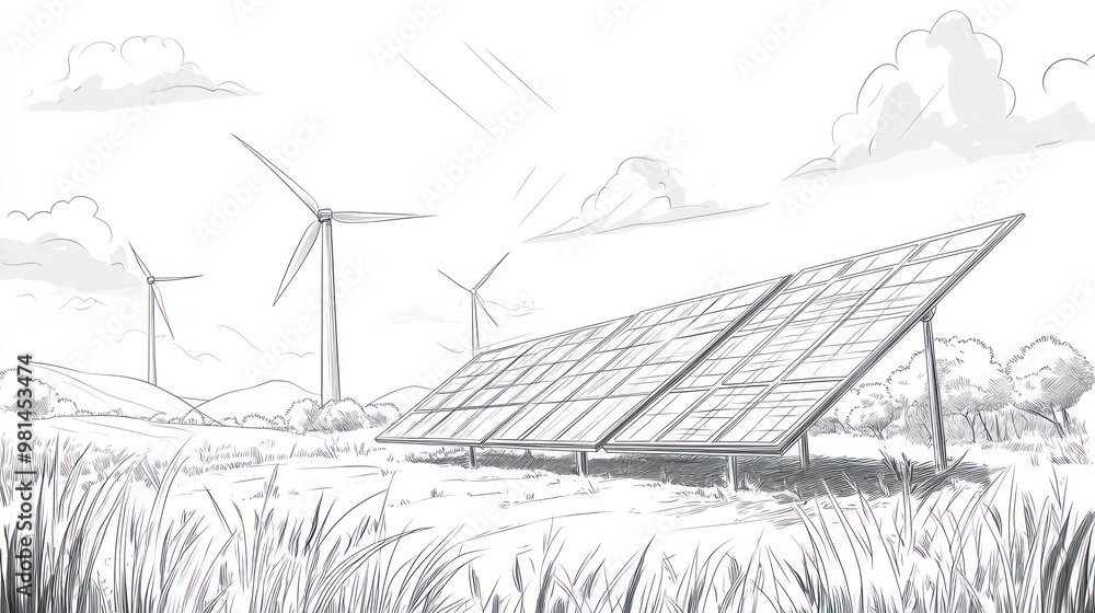 Fototapeta premium Renewable Energy Landscape