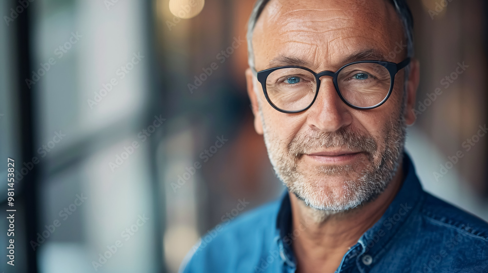 Middle-aged hoary senior man wearing glasses over an isolated background with a happy and cool smile on his face. Lucky person. Middle-aged hoary senior man wearing glasses over an isolated background with a happy and cool smile on his face. Lucky person.