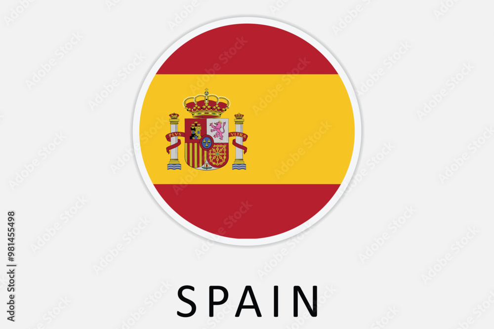 Isolated round flag of Spain
Isolated round flag of Spain
