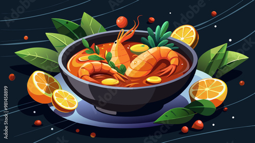 Elegantly served shrimp platter with lemon wedges on a dark, sleek background, ideal for fine dining concepts and culinary visuals