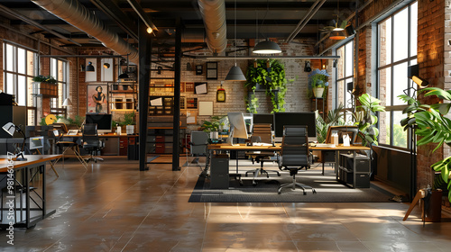 Modern loft office interior