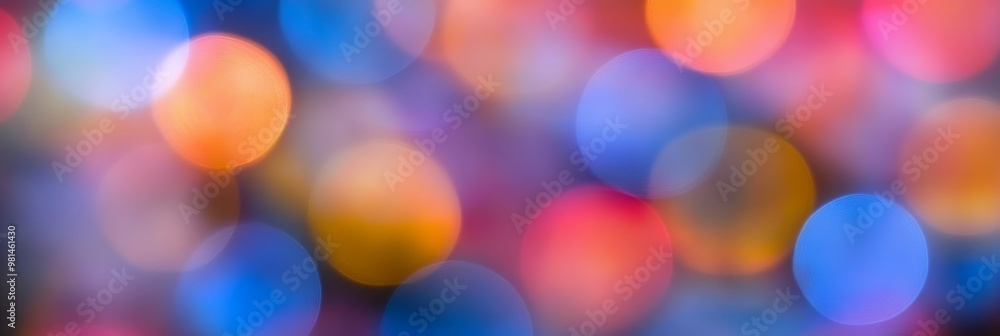 Fototapeta premium The joyful atmosphere glows with vibrant, colorful lights creating a dreamy, abstract backdrop that enhances the festive spirit