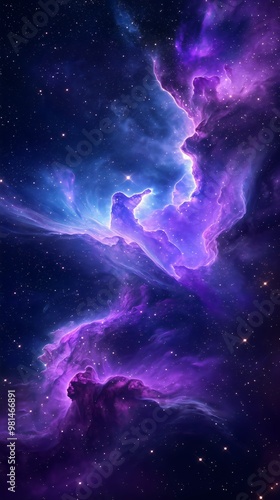 Distant galaxies and planets swirl through the vast cosmos, with black holes adding mystery to the scene, perfect for a space-themed phone background or wallpaper.