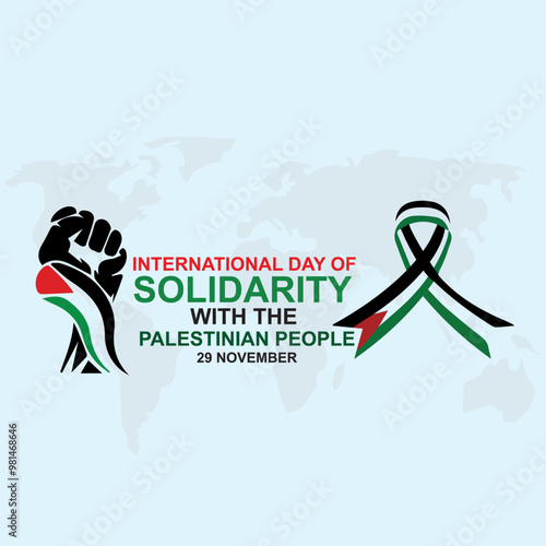 international day of solidarity with the palestinian people with hand and flag vector illustration
