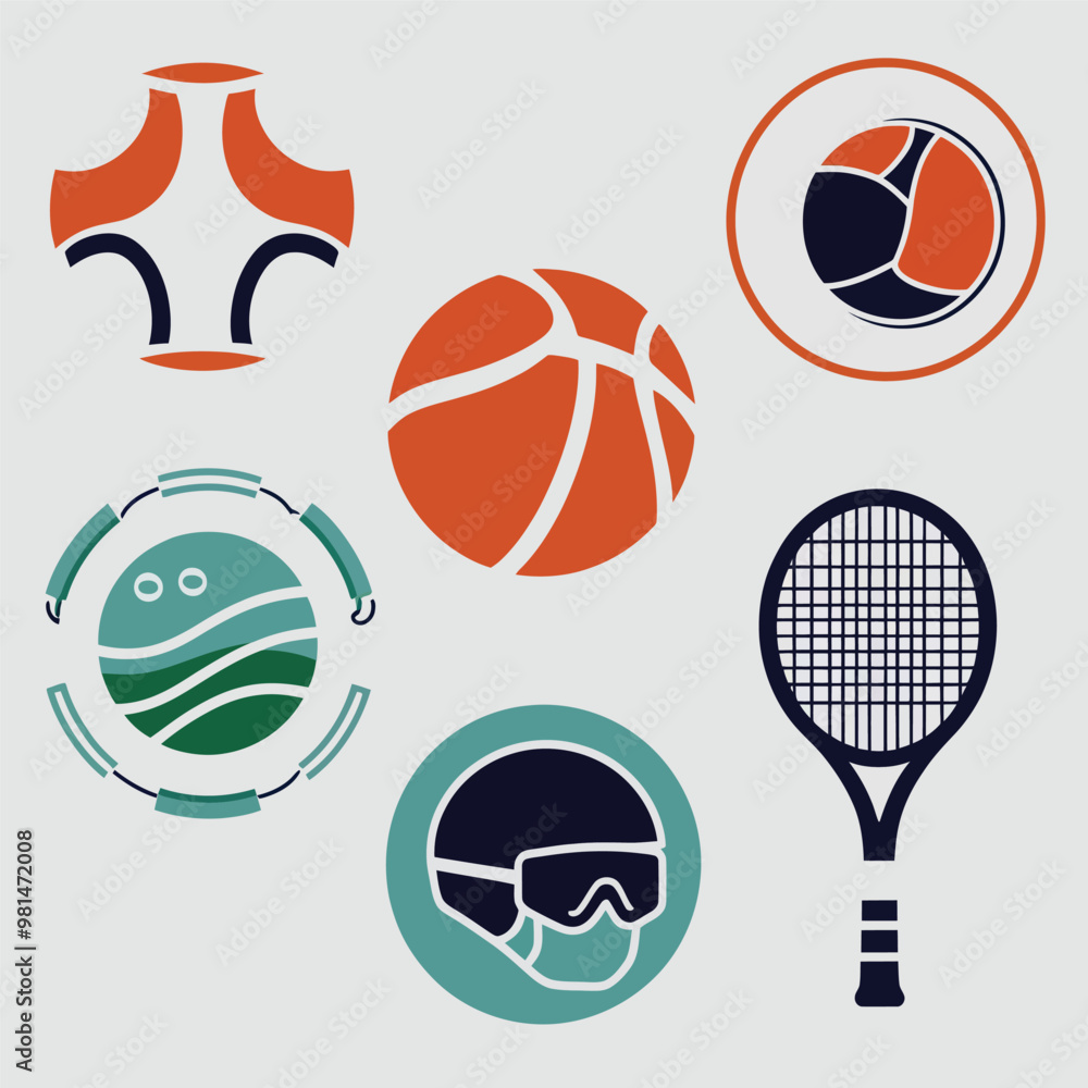 Obraz premium vector illustration hires with eps collection for sport equipment tools sport items and healthy food and tools 